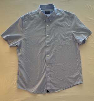 UNTUCKit Button-Down Shirt Size Large Blue Cotton Short Sleeve